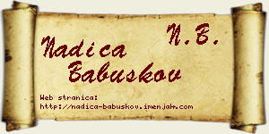 Nadica Babuškov vizit kartica